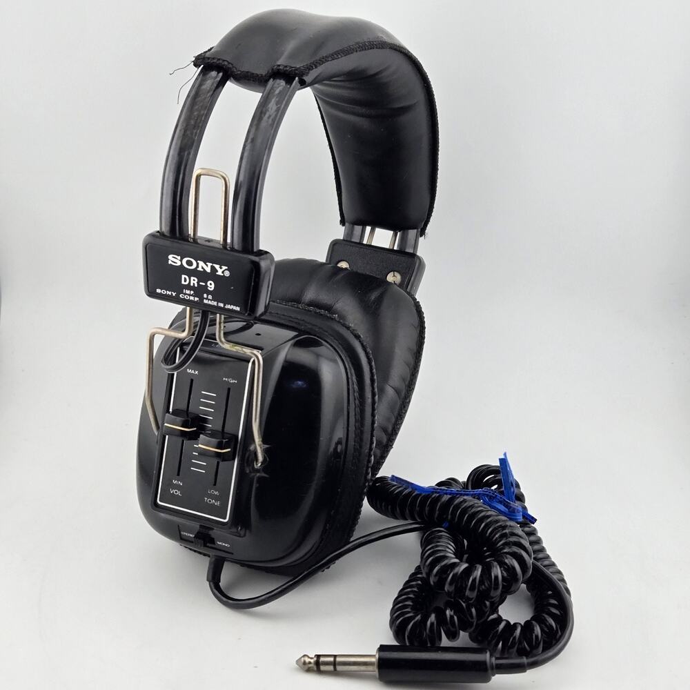 Vtg Sony DR-9 Stereo Headphones 1978 Japan Hi-Fi Vol Tone Sliders Untested